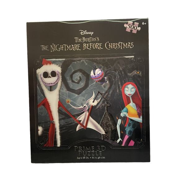 Disney Tim Burton's Nightmare Before Christmas 3D Puzzle 500 Pieces 24x18 Sealed - Picture 1 of 1